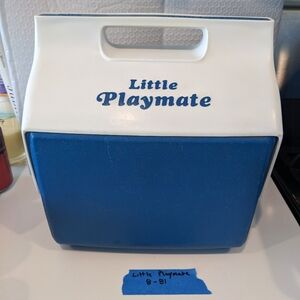 Vintage Igloo Little Playmate Cooler Blue White 6 pack Cooler Lunchbox USA 1981